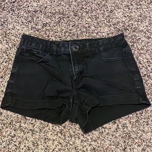 Black jean shorts